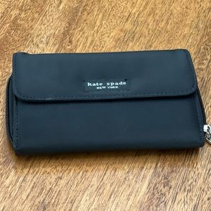 Kate Spade Black Wallet Nylon Snap Pockets ID